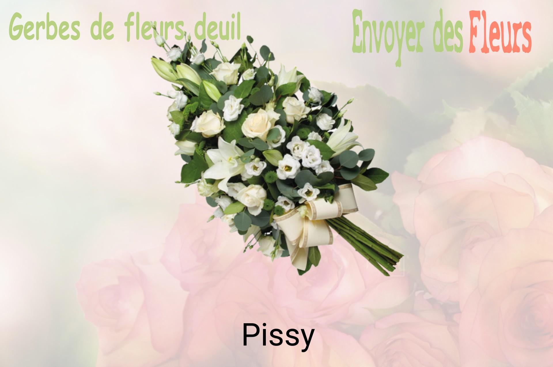 Gerbe de fleurs de deuil livrée à Pissy